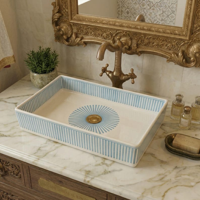 Marokkanisches Keramikwaschbecken im orientalischen Stil #367