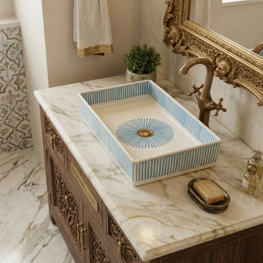Marokkanisches Keramikwaschbecken im orientalischen Stil #367