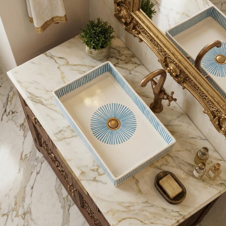Marokkanisches Keramikwaschbecken im orientalischen Stil #367
