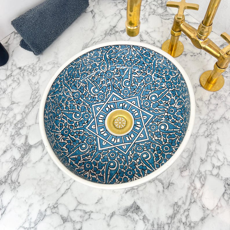 Marokkanisches Keramikwaschbecken im orientalischen Stil #142 