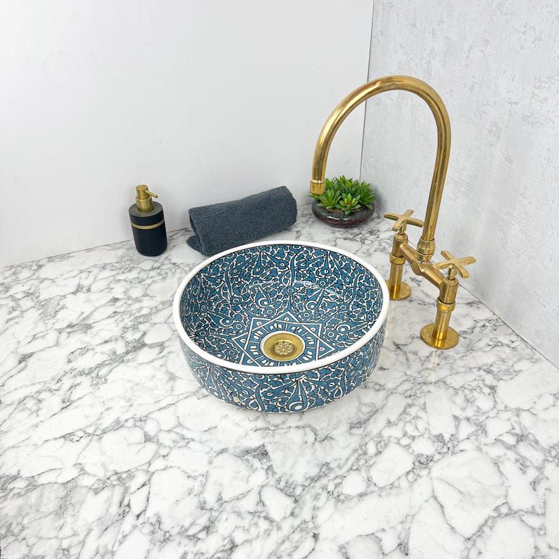 Marokkanisches Keramikwaschbecken im orientalischen Stil #142 