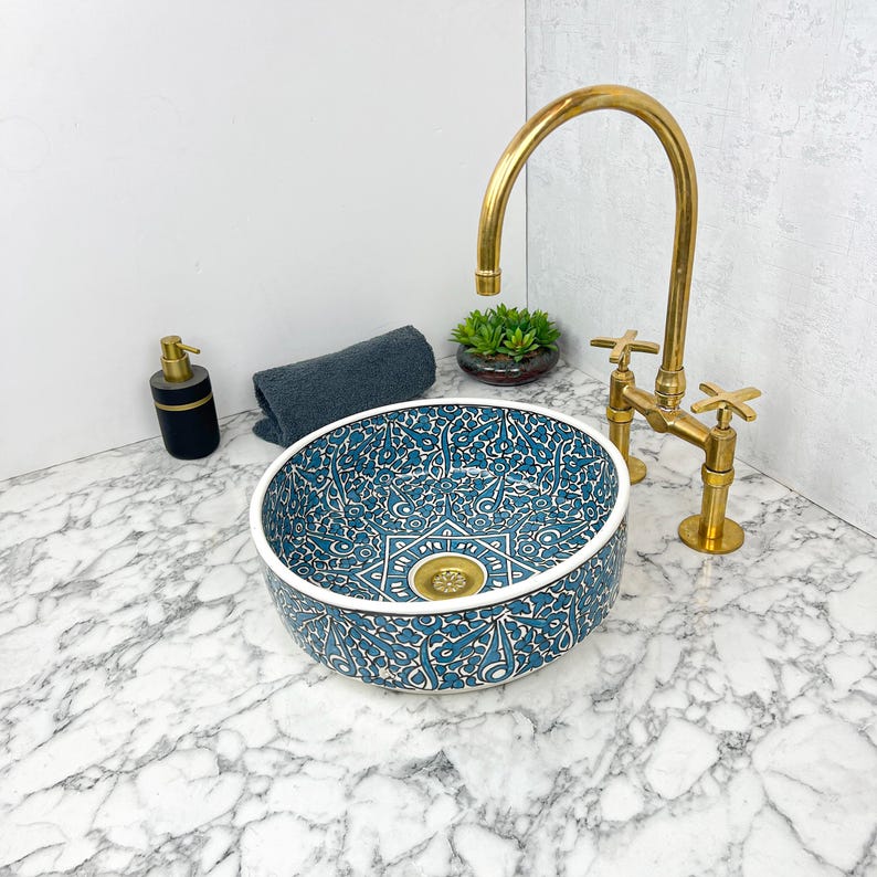 Marokkanisches Keramikwaschbecken im orientalischen Stil #142 