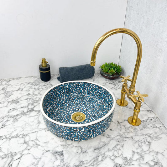 Marokkanisches Keramikwaschbecken im orientalischen Stil #142 