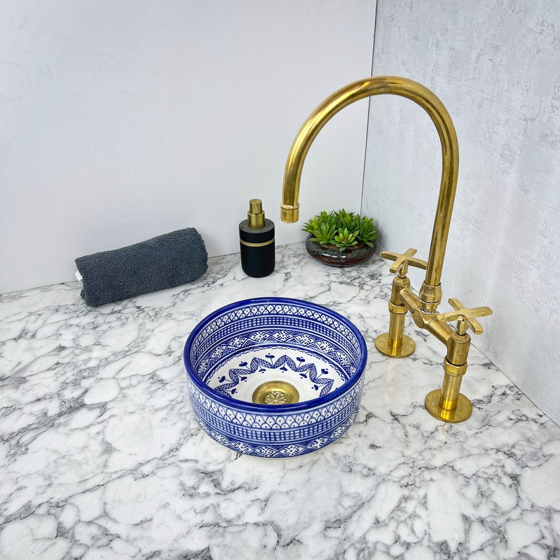Marokkanisches Keramikwaschbecken im orientalischen Stil #143 