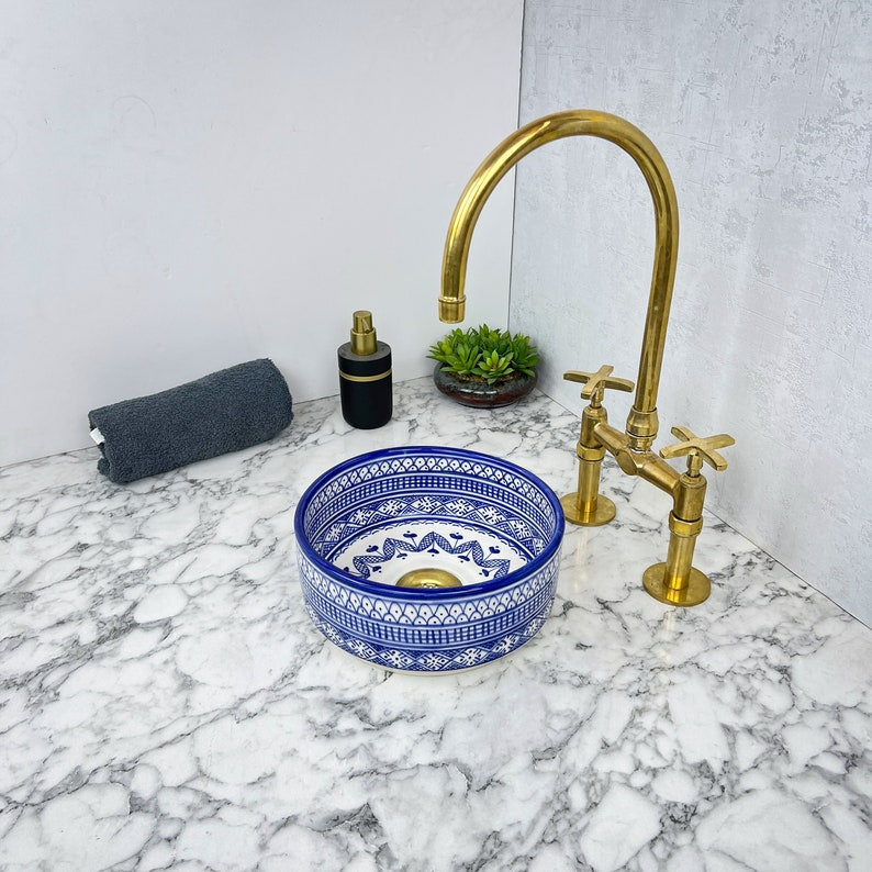 Marokkanisches Keramikwaschbecken im orientalischen Stil #143 