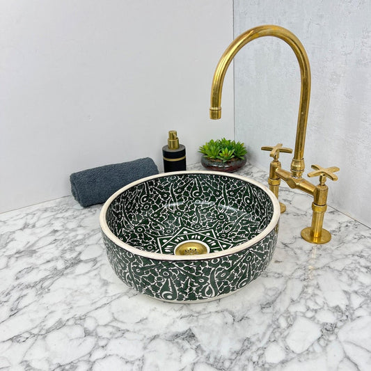 Marokkanisches Keramikwaschbecken im orientalischen Stil #146