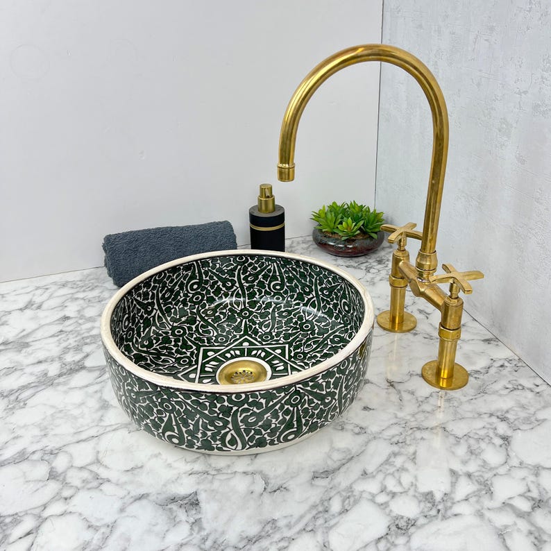 Marokkanisches Keramikwaschbecken im orientalischen Stil #146
