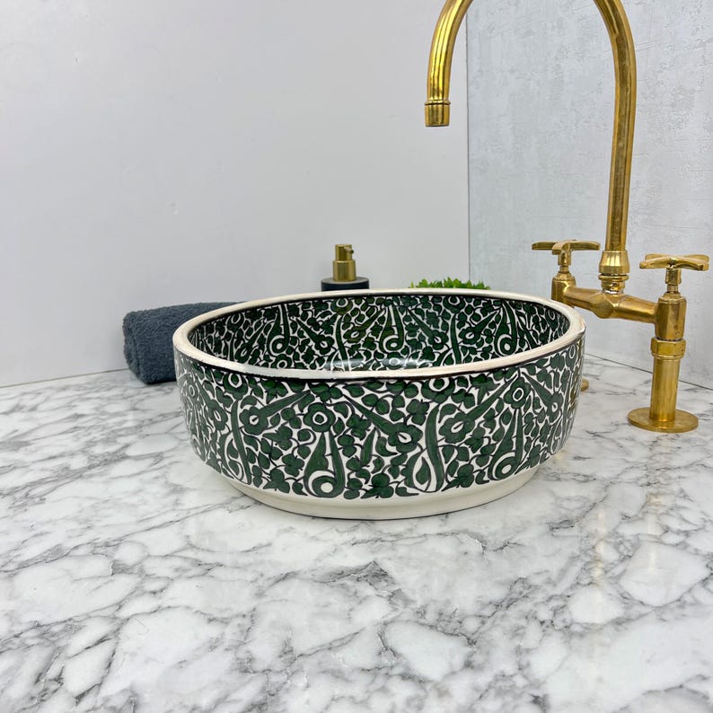 Marokkanisches Keramikwaschbecken im orientalischen Stil #146