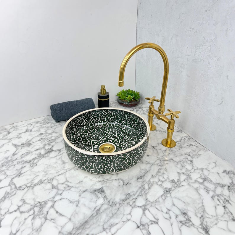 Marokkanisches Keramikwaschbecken im orientalischen Stil #146