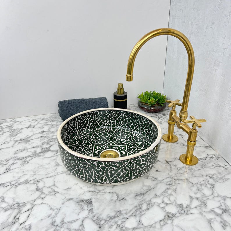Marokkanisches Keramikwaschbecken im orientalischen Stil #146