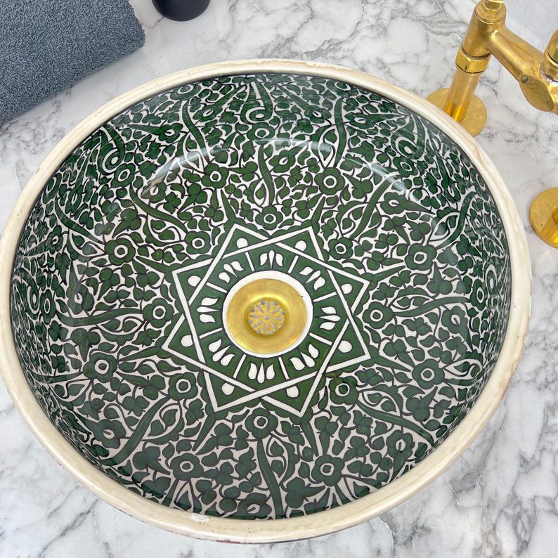 Marokkanisches Keramikwaschbecken im orientalischen Stil #146