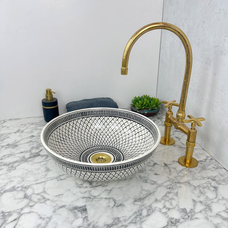 Marokkanisches Keramikwaschbecken im orientalischen Stil #172 