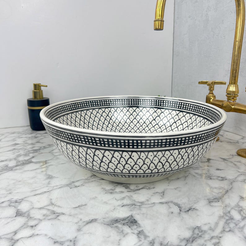 Marokkanisches Keramikwaschbecken im orientalischen Stil #172 