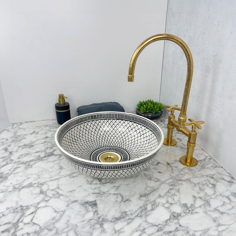 Marokkanisches Keramikwaschbecken im orientalischen Stil #172 