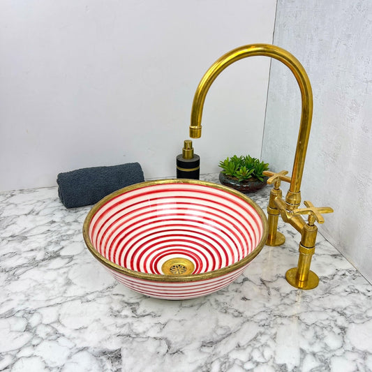 Moroccan Sink with brass rim #149