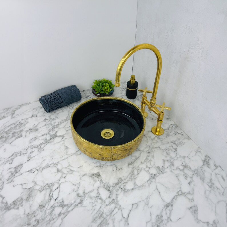 Moroccan Sink with brass rim #150