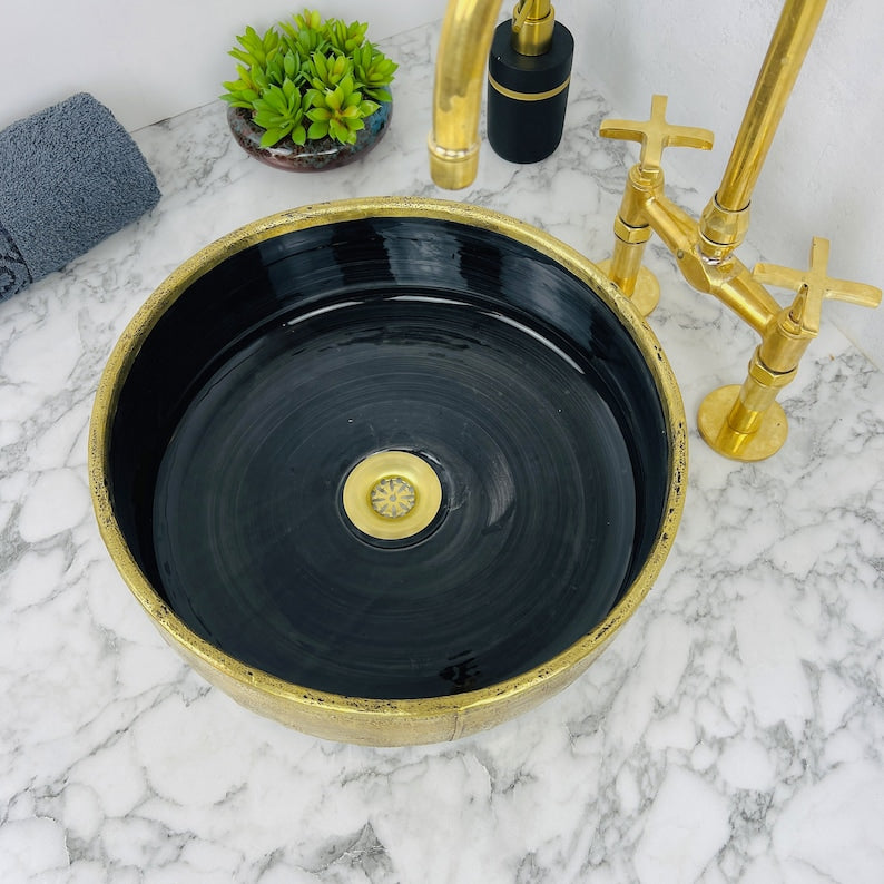 Moroccan Sink with brass rim #150