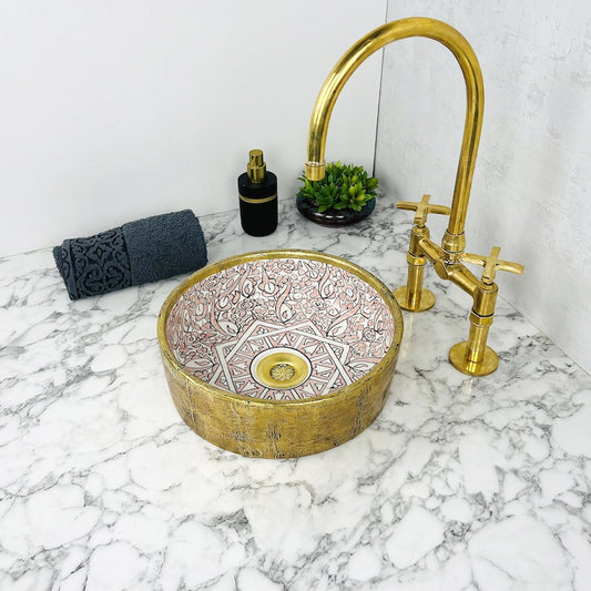 Moroccan Sink with brass rim #151