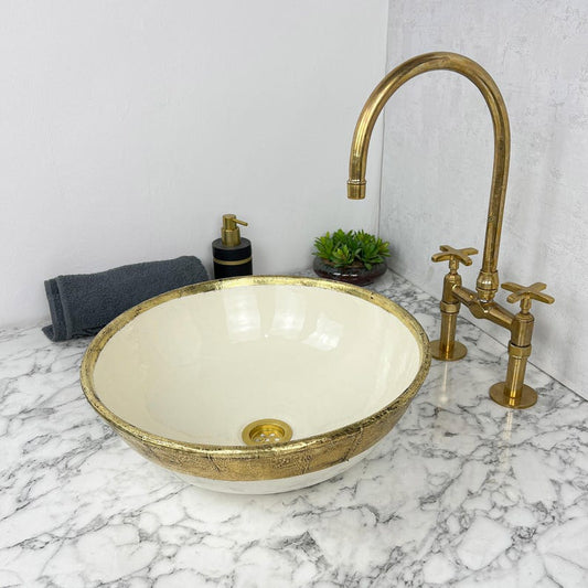 Moroccan Sink with brass rim #157
