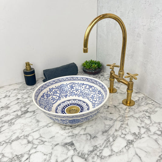 Marokkanisches Keramikwaschbecken im orientalischen Stil #132 