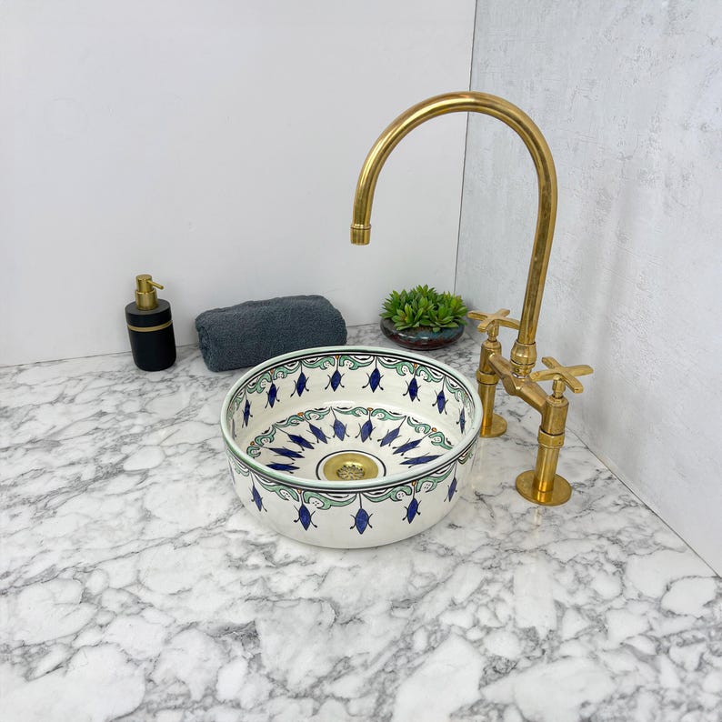 Marokkanisches Keramikwaschbecken im orientalischen Stil #71 