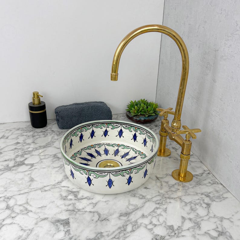 Marokkanisches Keramikwaschbecken im orientalischen Stil #71 