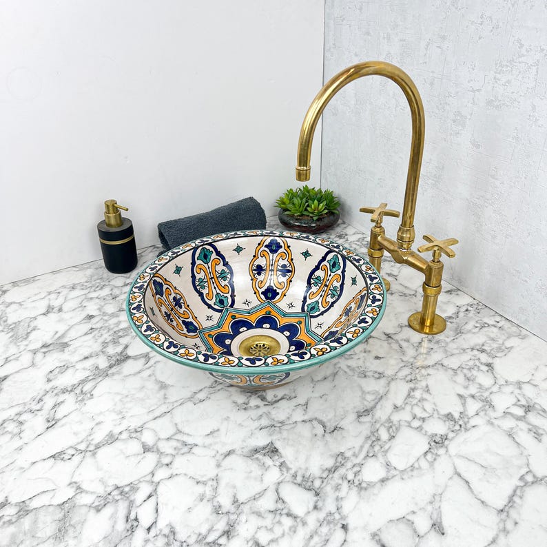 Marokkanisches Keramikwaschbecken im orientalischen Stil #141 
