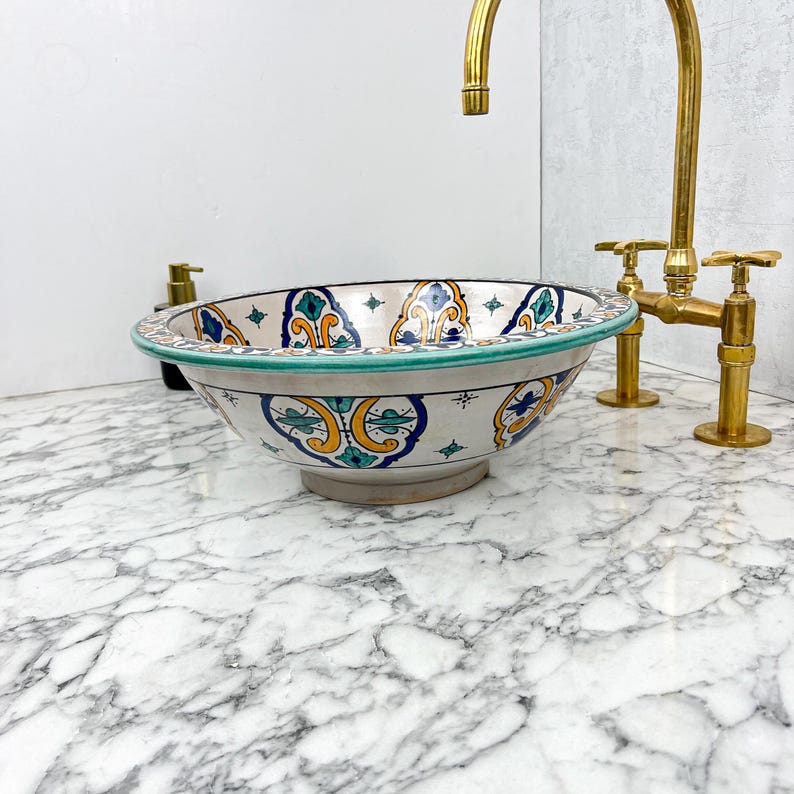 Marokkanisches Keramikwaschbecken im orientalischen Stil #141 