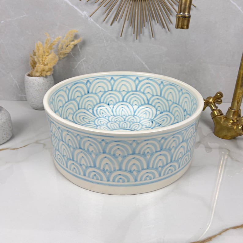 Marokkanisches Keramikwaschbecken im orientalischen Stil #265