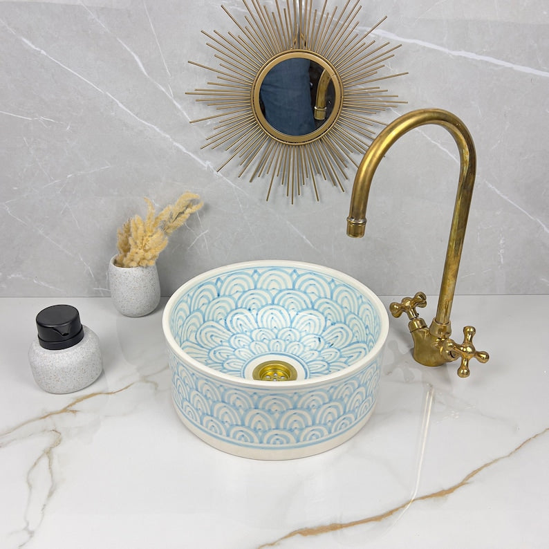 Marokkanisches Keramikwaschbecken im orientalischen Stil #265