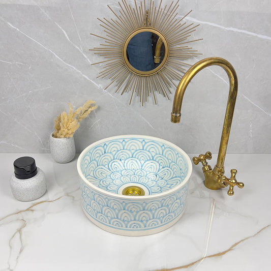 Marokkanisches Keramikwaschbecken im orientalischen Stil #265