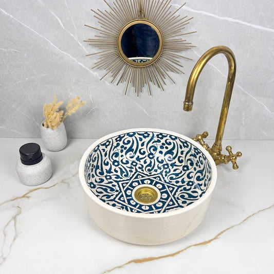 Marokkanisches Keramikwaschbecken im orientalischen Stil #278