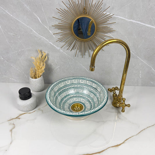 Marokkanisches Keramikwaschbecken im orientalischen Stil #290