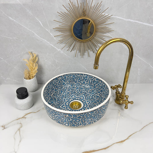 Marokkanisches Keramikwaschbecken im orientalischen Stil #242
