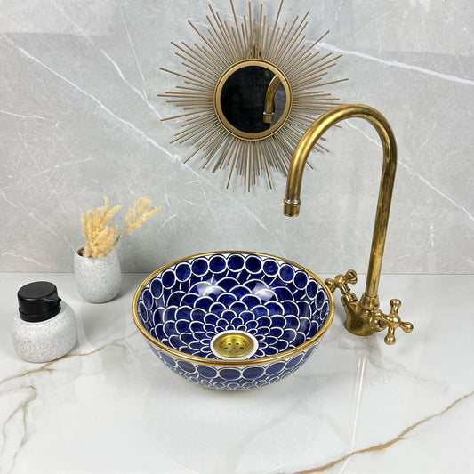 Königliches marokkanisches Becken – 14 Karat Goldrand Nr. 226