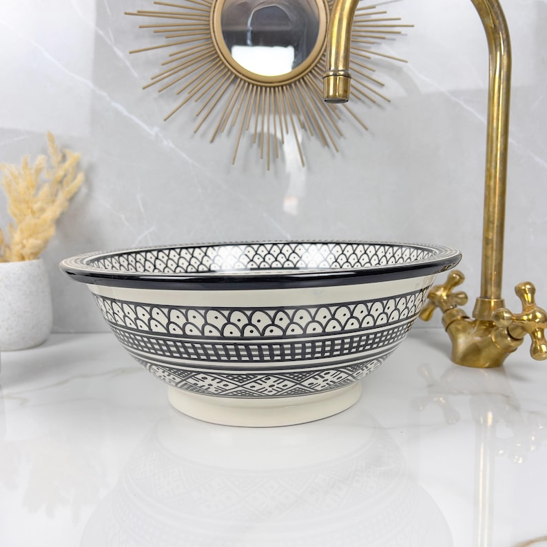 Marokkanisches Keramikwaschbecken im orientalischen Stil #287