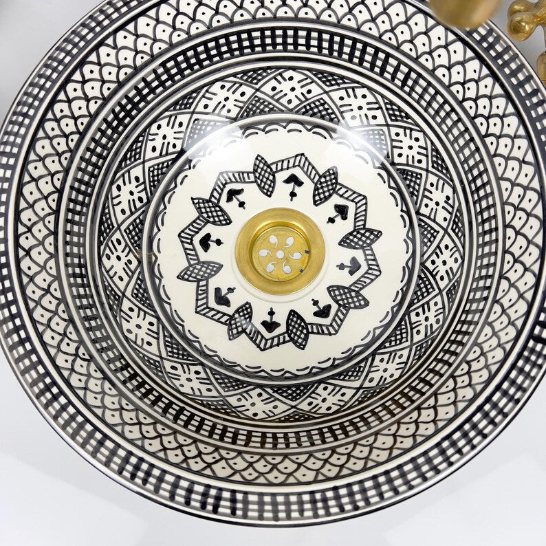 Marokkanisches Keramikwaschbecken im orientalischen Stil #287