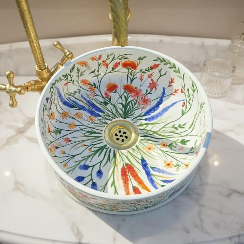 Marokkanisches Keramikwaschbecken im orientalischen Stil #343