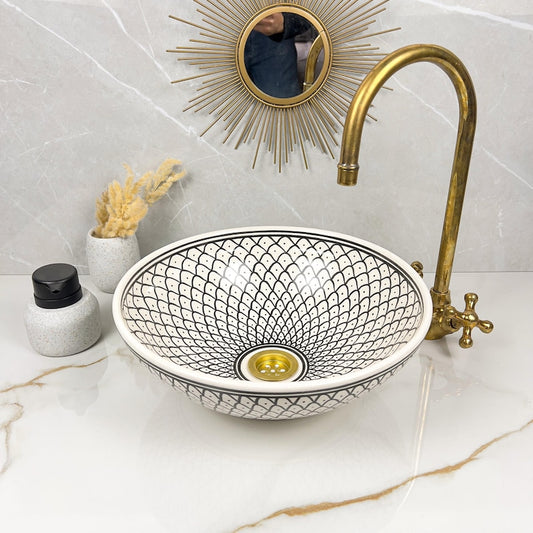 Marokkanisches Keramikwaschbecken im orientalischen Stil #251