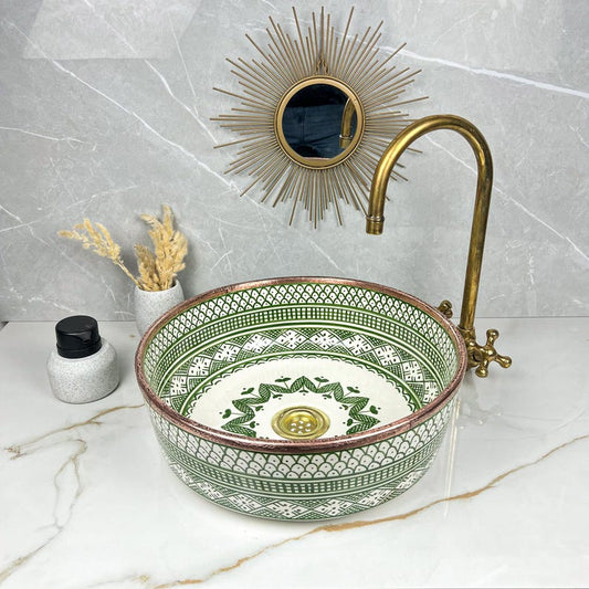 Moroccan Sink with brass rim #227