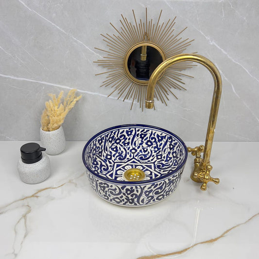 Marokkanisches Keramikwaschbecken im orientalischen Stil #236