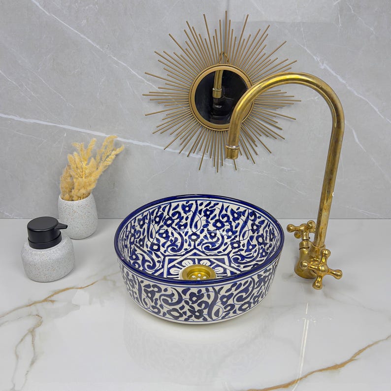 Marokkanisches Keramikwaschbecken im orientalischen Stil #236