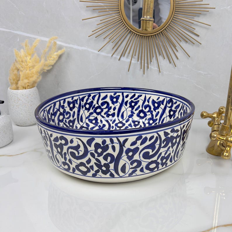 Marokkanisches Keramikwaschbecken im orientalischen Stil #236