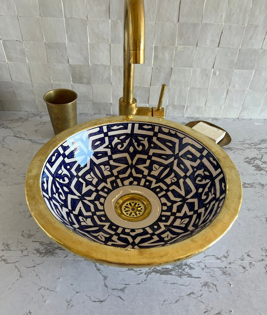 Vasque Marocaine avec double contour en laiton #24