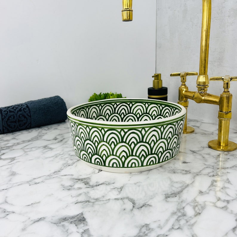 Marokkanisches Keramikwaschbecken im orientalischen Stil #145 
