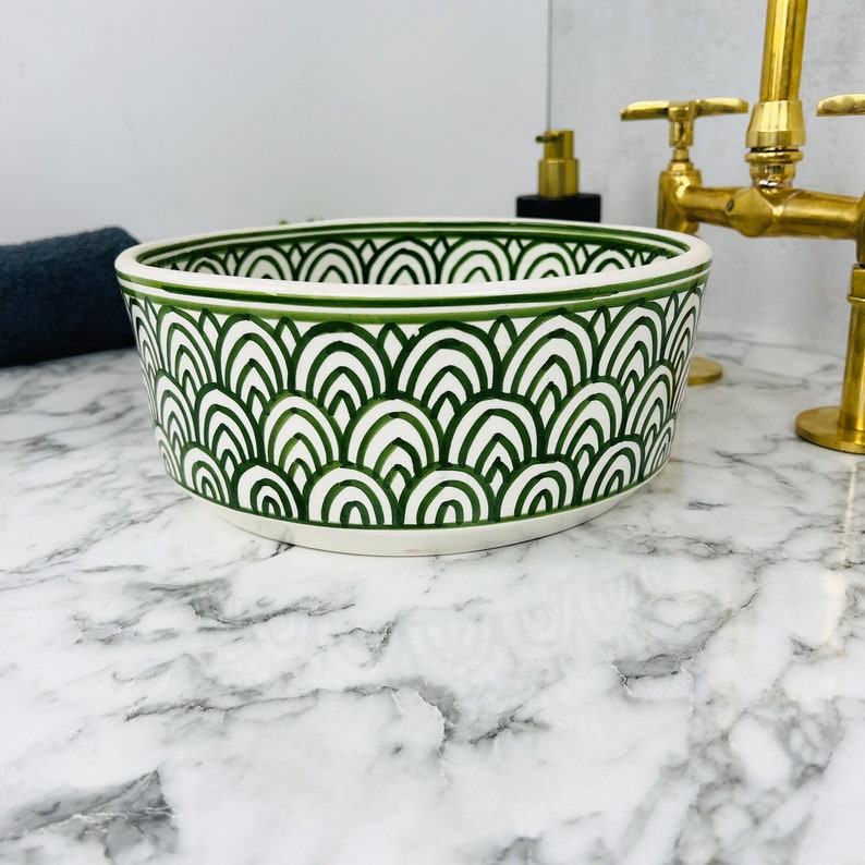 Marokkanisches Keramikwaschbecken im orientalischen Stil #145 