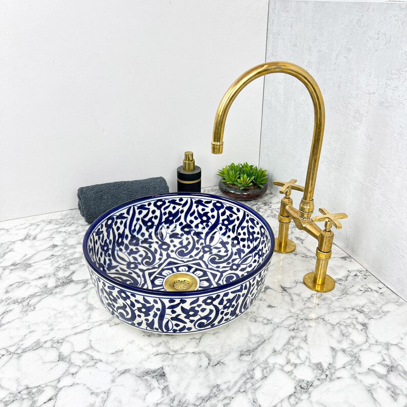 Marokkanisches Keramikwaschbecken im orientalischen Stil #170 