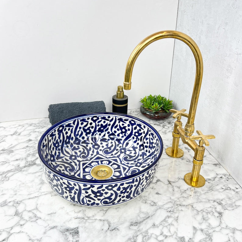 Marokkanisches Keramikwaschbecken im orientalischen Stil #170 