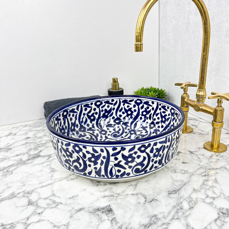 Marokkanisches Keramikwaschbecken im orientalischen Stil #170 