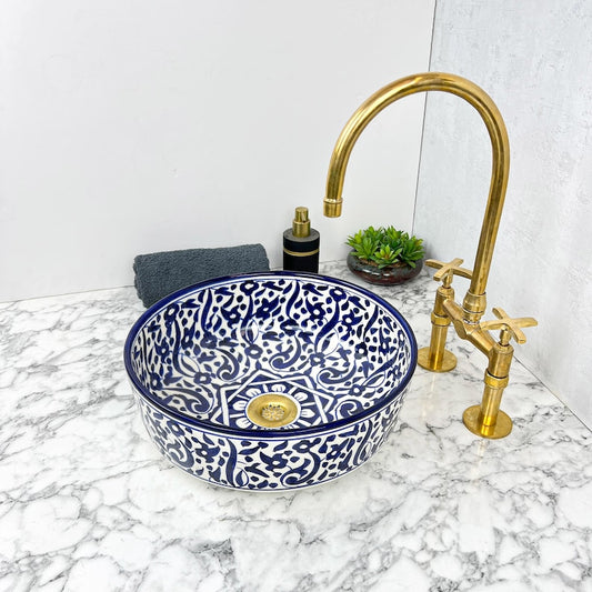 Marokkanisches Keramikwaschbecken im orientalischen Stil #170 